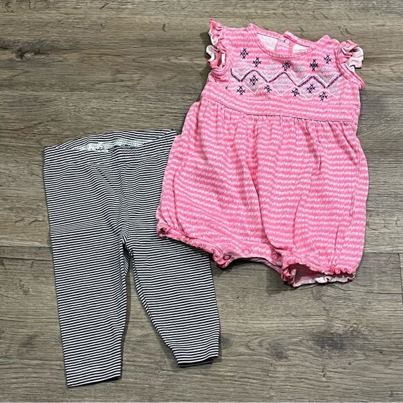 Carter’s Baby Girl Short Sleeve Romper and Leggings Size 6M - Picture 1 of 9